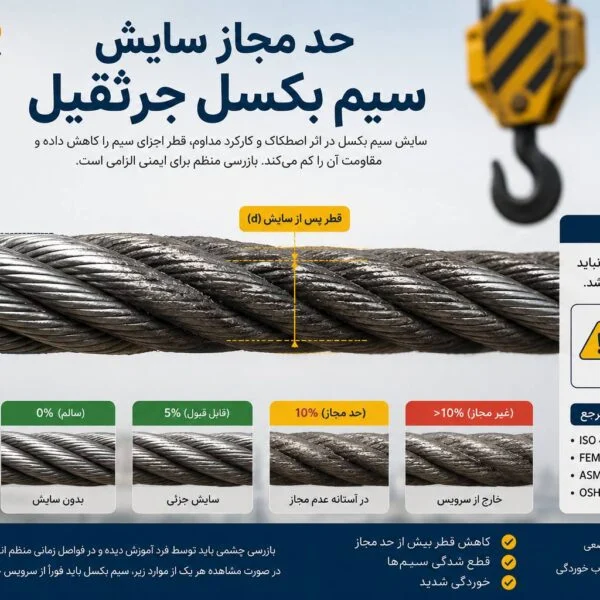 حد مجاز سایش سیم بکسل جرثقیل