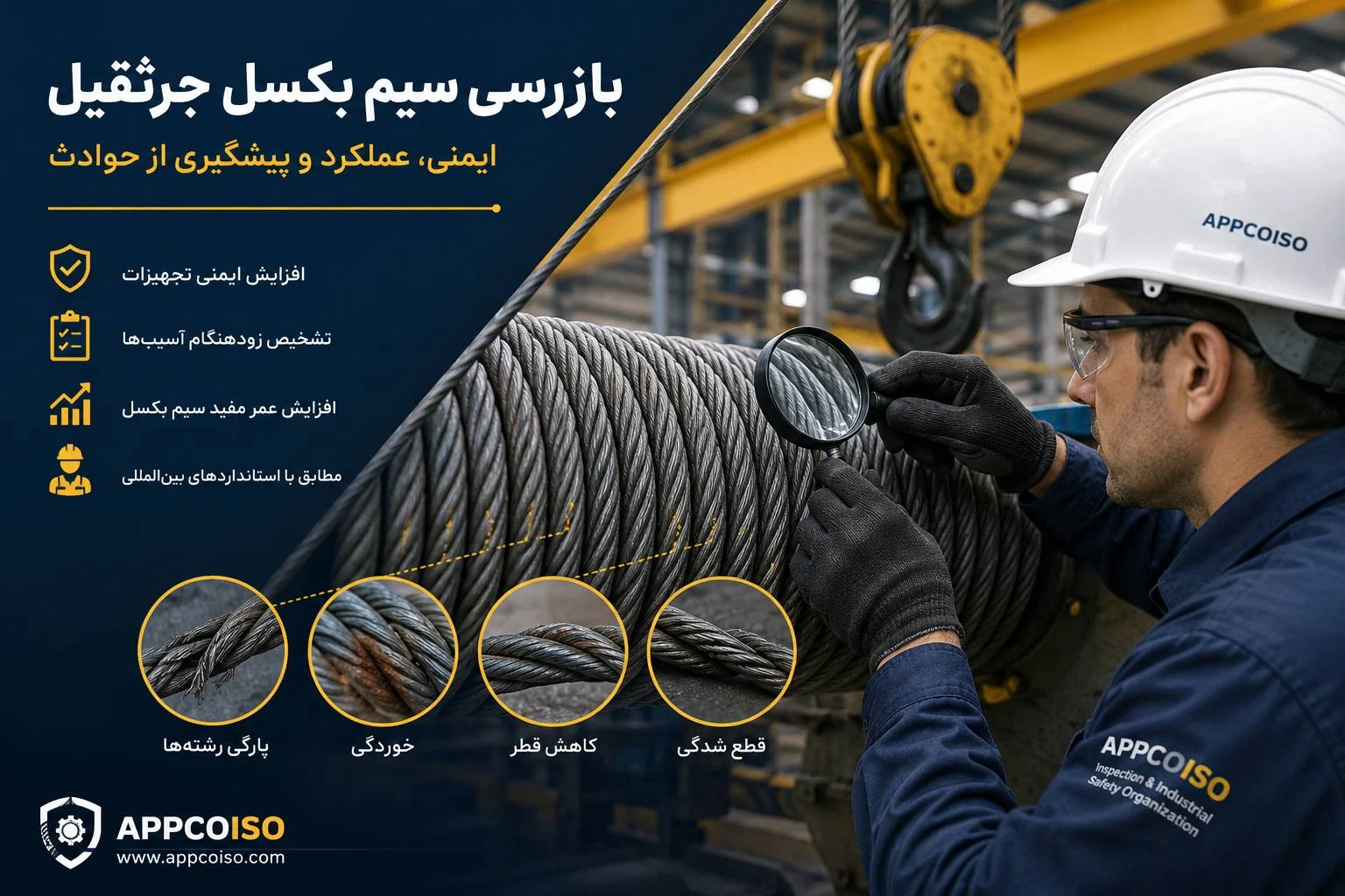 بازرسی سیم بکسل جرثقیل