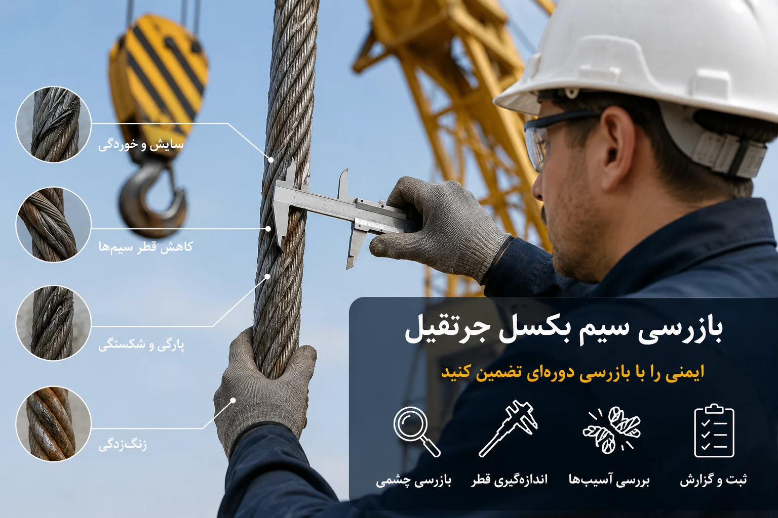 بازرسی سیم بکسل جرثقیل